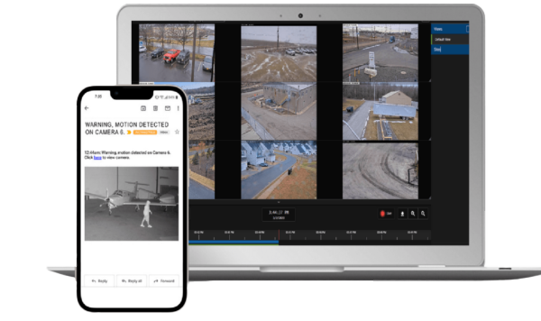 Business security camera footage virtual monitoring
